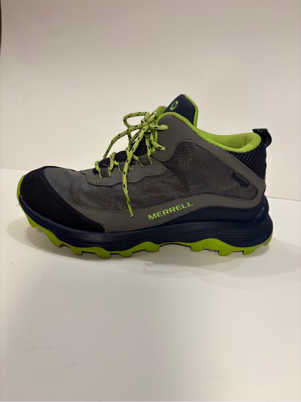 Merrell Kids Gray and Lime Green Hiking Boot